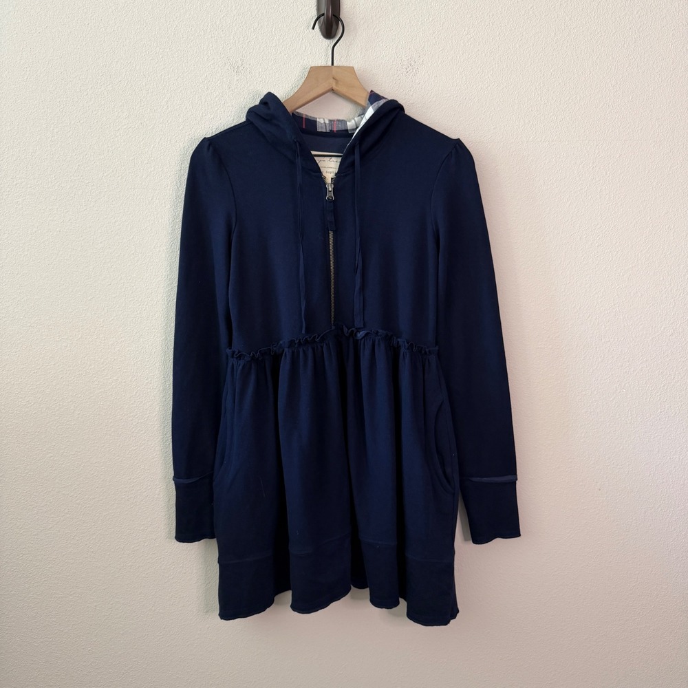 EVYS TREE Womens The Sophie Peplum Zip Hoodie Size XS Preppy Academia Girlcore